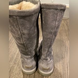 UGG Australia Tall 1890 Kenly Zip Up Suede Sheepskin Grey Boots